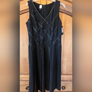 DUE PER DUE VESTE SLEEVELESS BLACK SILK DRESS LINED WOMEN'S SZ 10 MSRP 75% OFF